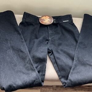 Watch LA Black High Rise Flare Jeans with Eagle Buckle